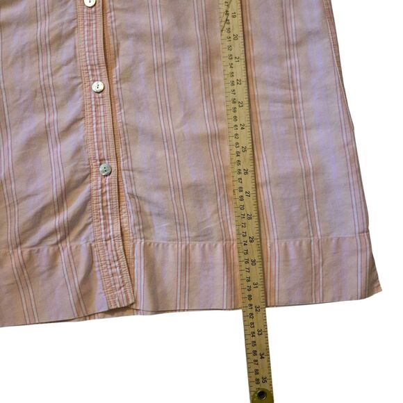 Natori Striped Tunic Top M Long Button Down Preppy Vacation Travel Corp Core - Picture 6 of 6